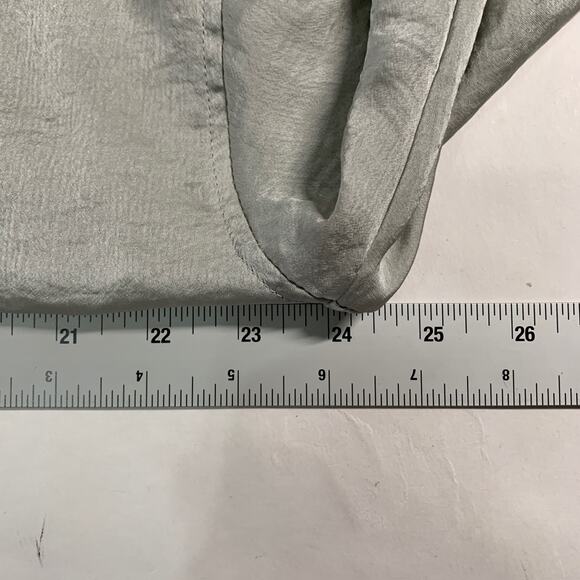 Helmut Lang S Gray Split Back Button Front Long Sleeve Shirt Silky Minimalist - Picture 6 of 8